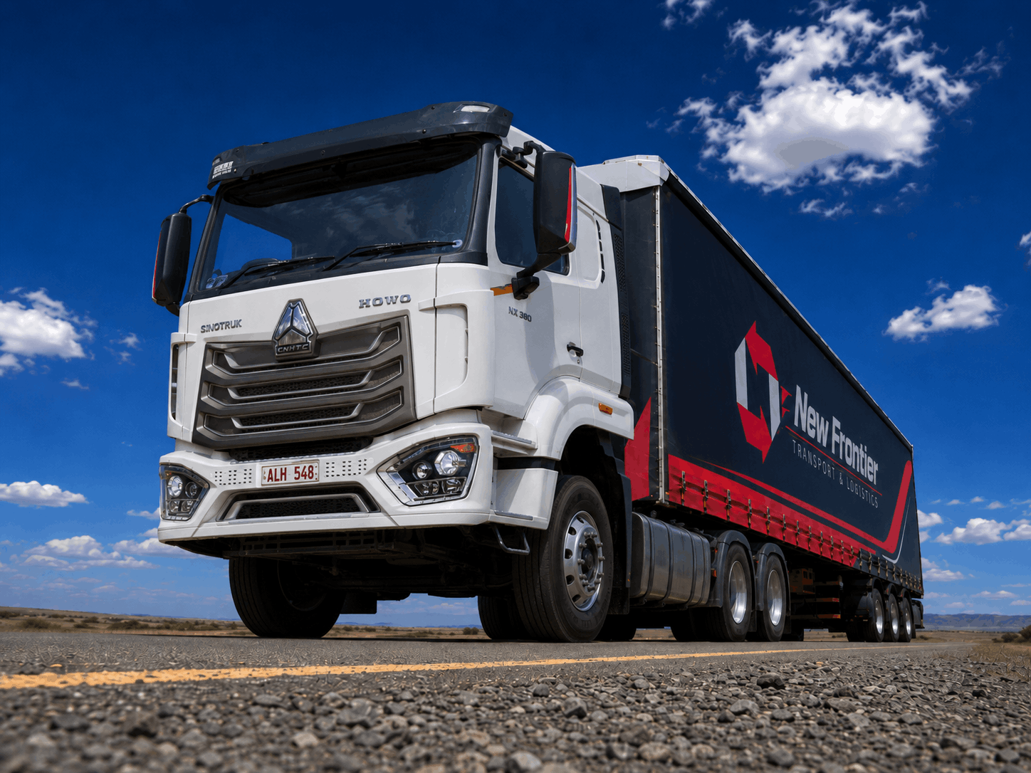 New Frontier branded freight truck